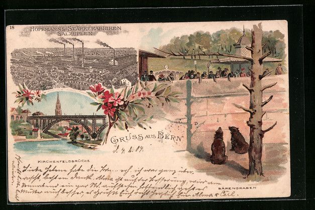Ansichtskarten: Litho Bern, Kirchenfeldbrücke, Bärengr – Gebraucht aus Berlin von bartko-reher