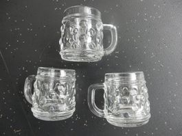 3x Bierkrug als Schnapsglas aus Glas NEU