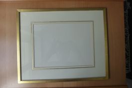 Antiker Bilderrahmen, handvergoldet flaches Profil - 29x37cm
