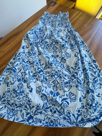 Bandeau Sommerkleid oder Maxirock  blau-weiss, Gr L, H&M NWT