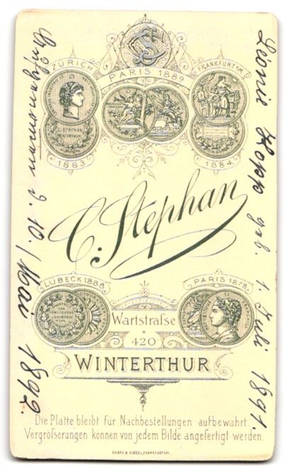Fotografie &  Plakate: Fotografie C. Stephan, Winterthur, Warts – Gebraucht aus Berlin von bartko-reher 1