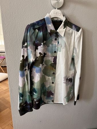 Bluse hannes roether, NEU, Gr. S, weiss grün blau