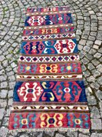 💚 ANTIKER TEPPICH 82 x 197cm WOLLE AUF WOLLE 💚