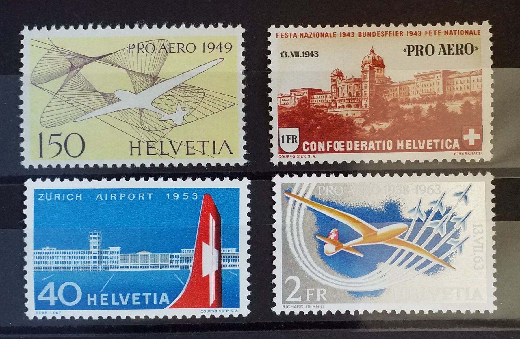 Tutti i francobolli: 3205) Lot 4 Flugpostmarke postfrisch Kt. 93.- – Nuovo (secondo la descrizione) da Baden venduto da Eggi
