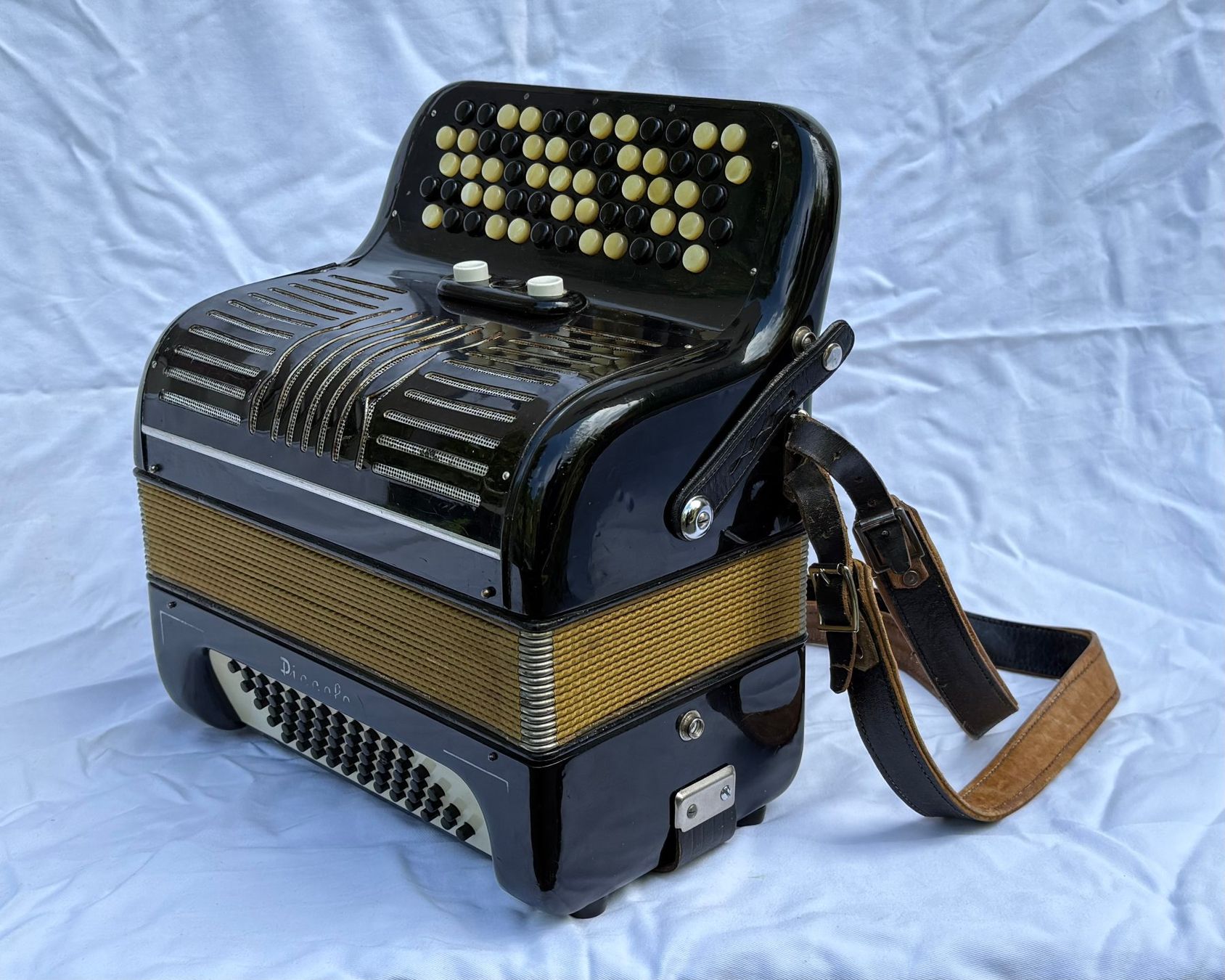 Hohner Strumenti musicali: Akkordeon, Hohner Piccolo, schwarz, 1976 – Usato da Zürich venduto da Phimszy 2
