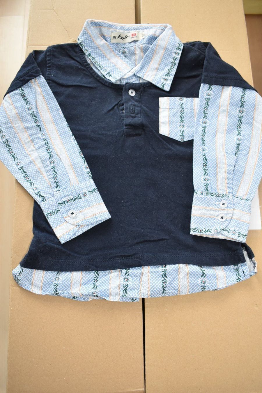 Camicie, Top & T-shirt: 2in1 Bluse in Edelweisslook, Gr. 92 – Usato da Grüsch venduto da Wiiwarm