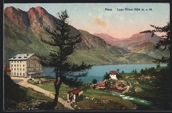 Cartoline postali: AK Piora, Ortsansicht mit Lago Ritom – Usato da Berlin venduto da bartko-reher