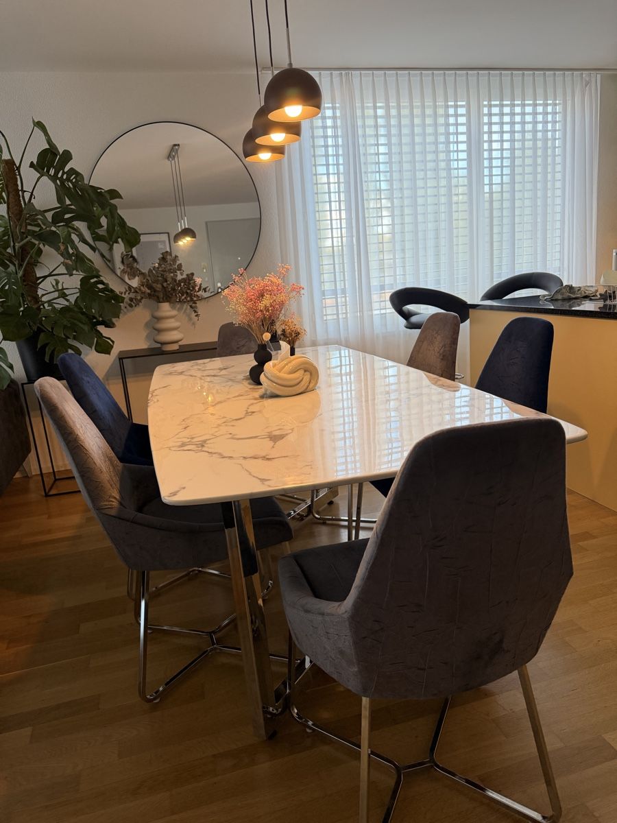 Set de table et chaises: Echter Marmor Esstisch 200 x 100 cm – Neuf (Voir description) à Regensdorf par msg_l7z5 2