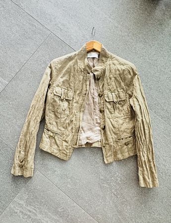 Leichtes Jackett gestreift beige Grösse 44