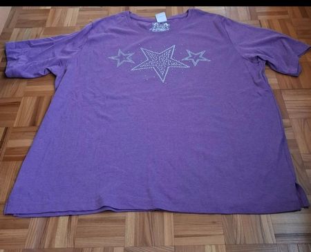 T-shirt neuf violet avec étoiles/T-shirt mit Sternen lila