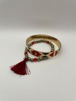 Armreif Set  gold/rot