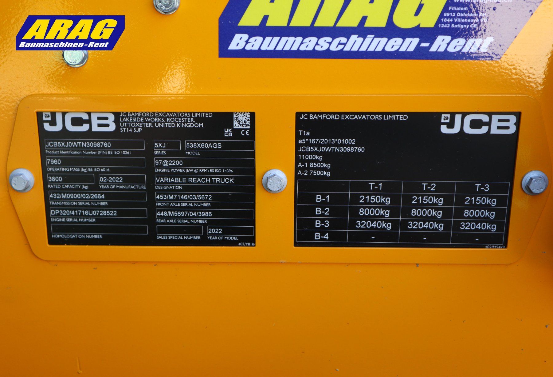Tutte le macchine: JCB 538-60 Teleskoplader – Usato da Hasle LU venduto da Arag08 8