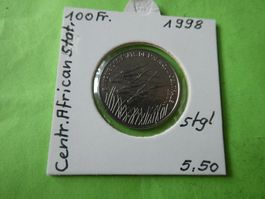 Central African States 1998 ,  100  Francs  stgl