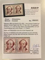 1954 ZNr.153 Plattenf,2.01 Doppelprägung nach rechts, Attest