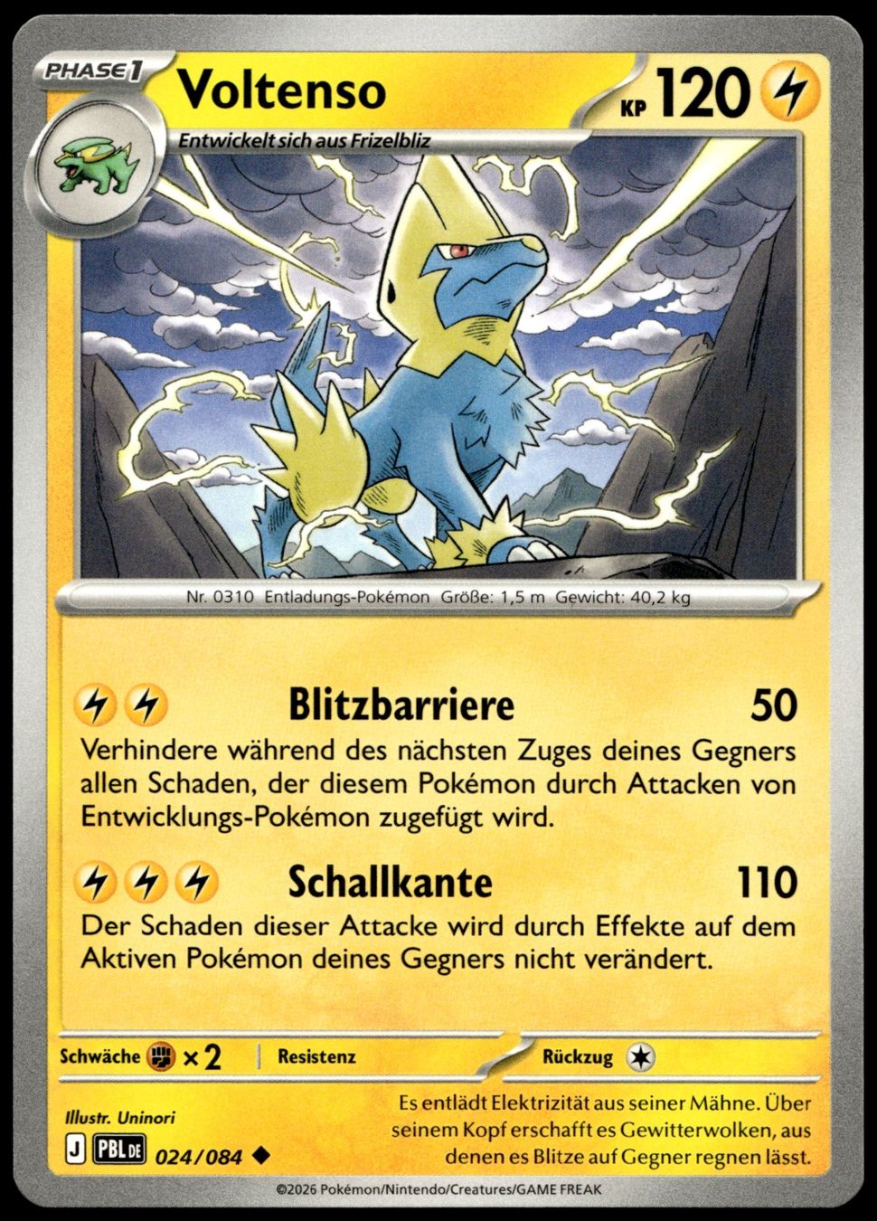 Pokémon Sammelbilder & Trading cards: Voltenso (PBL DE 024/084) – Gebraucht aus Affoltern am Albis von Chiesa_5