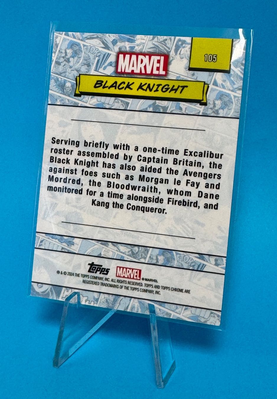 Topps Carte collezionabili: Topps Marvel Chrome 2024 Base Card #105 BLACK KNIGHT – Usato da Schaffhausen venduto da Retrogaming90 1