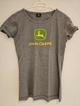 John Deere Damen T-Shirt Logo Grau Gr. M