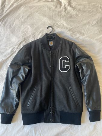 Carhartt College Jacke Wolle Leder schwarz Grösse M