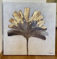 Wandbild Ginko Goldglänzend