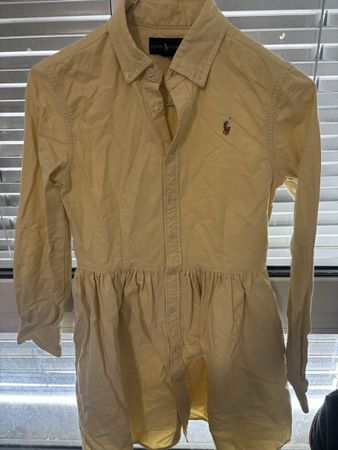 Ralph Lauren Girls Yellow Shirt Dress 10-12years