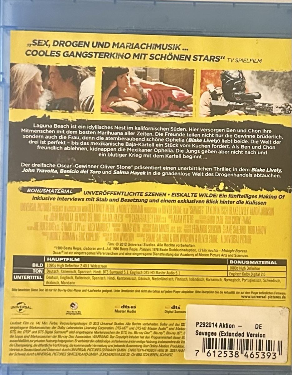 Alle DVDs: Blu-ray Savages Extended Version Oliver Stone neu – Gebraucht aus Malters von Gustov 1