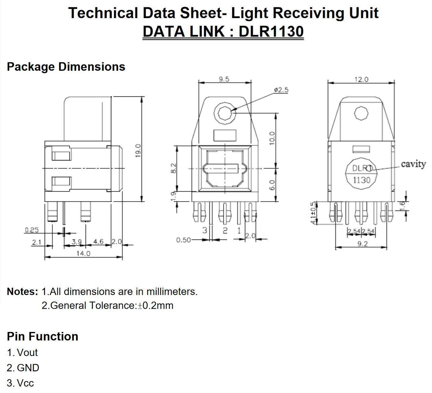 Ricevitori: DLR1130 TOSLINK Receiver Modul – Nuovo e nell'imballaggio originale da Sursee venduto da allduino 2