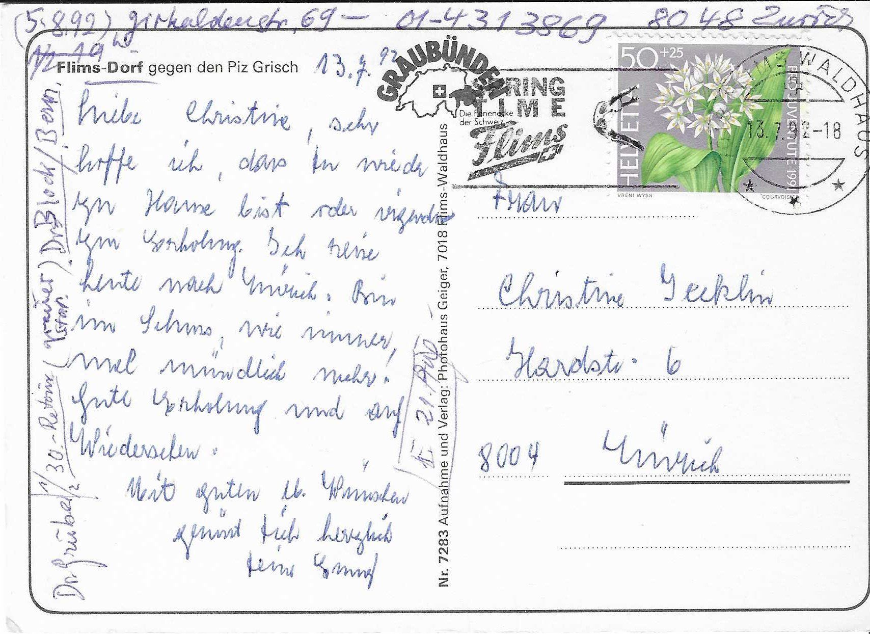 Cartoline postali: Flims-Dorf GR – Usato da Rothrist venduto da Stranglehold 1