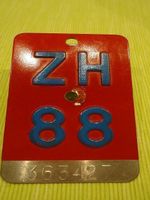 Velonummer ZH 1988