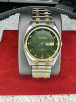 intage BENRUS Advance Quarz Herrenuhr – Grünes Zifferblatt