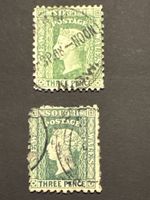 Deux timbres New South Wales 3 Pence état d'usage