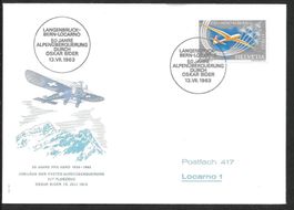 Gedenkpostflug Langenbruck - Bern - Locarno 13.7.1963