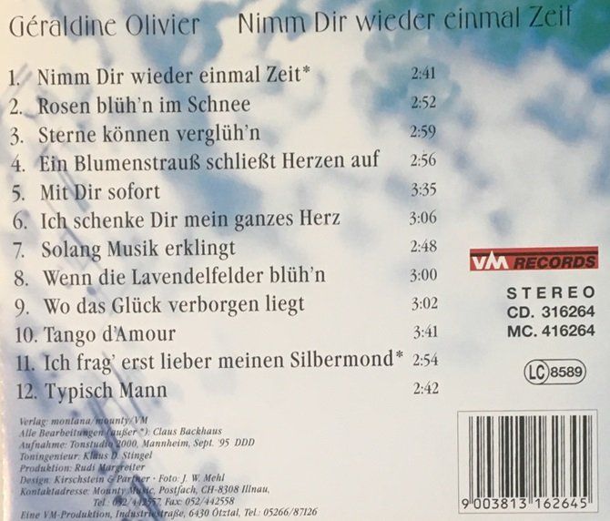 CDs: Géraldine Olivier - Nimm dir wieder einmal Zeit – Gebraucht aus Grüningen von azulmarron 1