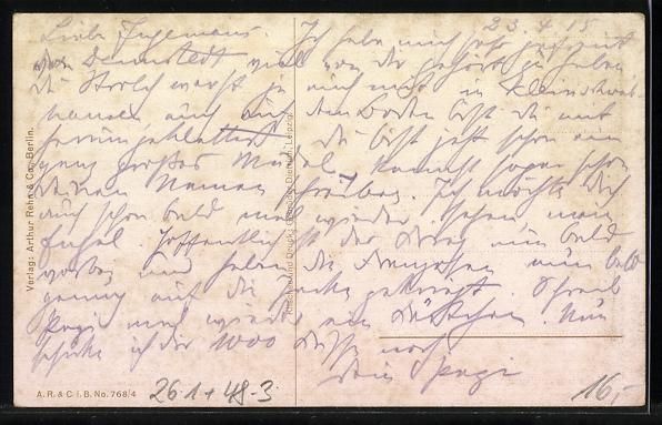 Cartoline postali: A. Thiele: Idyll hinter der Front, Gramm – Usato da Berlin venduto da bartko-reher 1