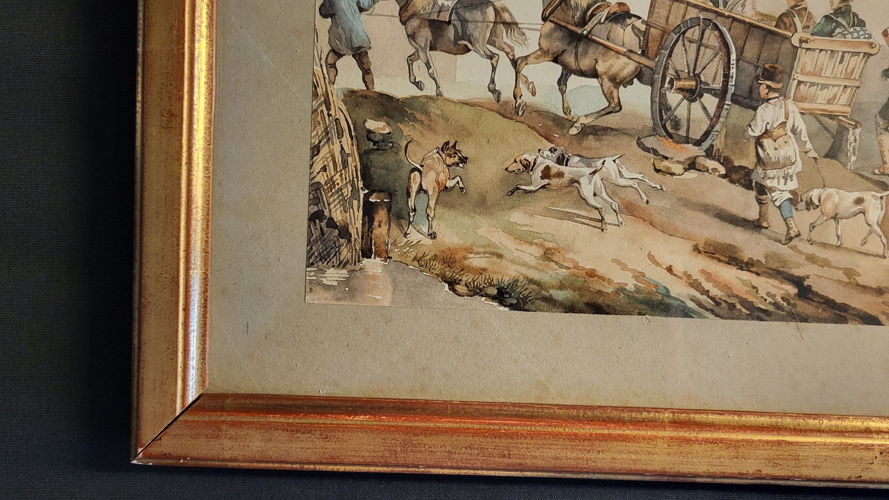 Dipinti: Aquarell JAGDGESELLSCHAFT – Usato da Basel venduto da spinne02 2