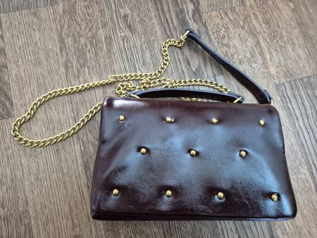 Brown + gold crossbody bag