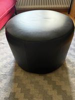 Schwarzer runder Pouf / Hocker / Sitzhocker / Ottomane