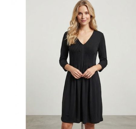 Robe Maje noire en soie col en V taille S/M