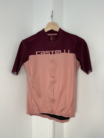 Castelli cycling jersey short sleeve size S pink maroon