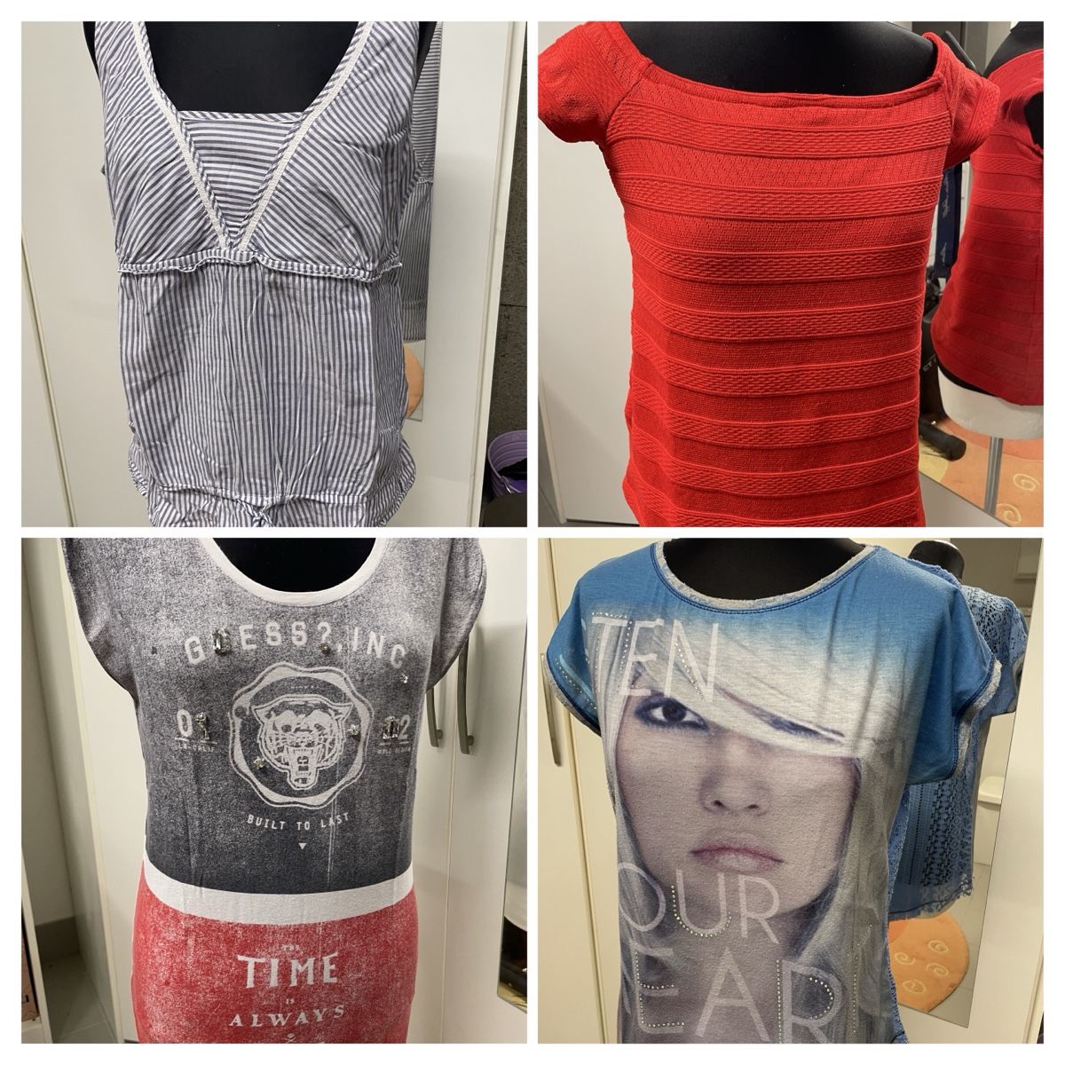 Lotti di vestiti: 4 Sommer Damen T-Shirts, GUESS, ESPRIT – Usato da Urdorf venduto da Anassor