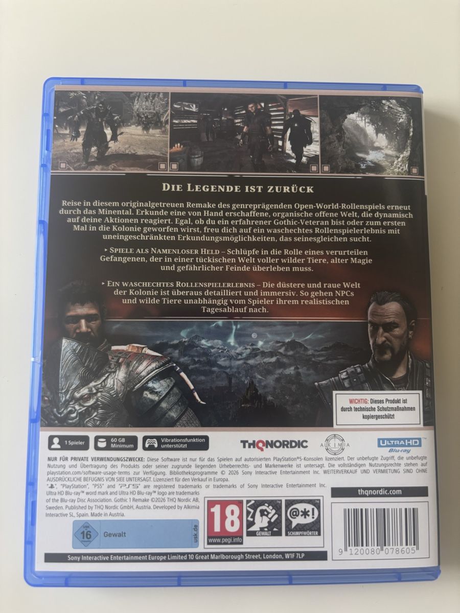 Jeux: Gothic Remake PS5 / Playstation 5 – D'occasion à Bühler par fab_5x87 1