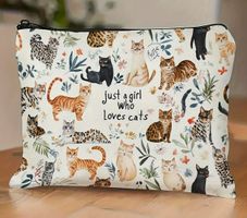 Kleine Tasche Necessaire mit Reißverschluss - Katzen
