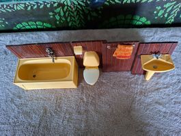 Vintage Badezimmer von Lundby aus den 70er Jahren,Puppenhaus