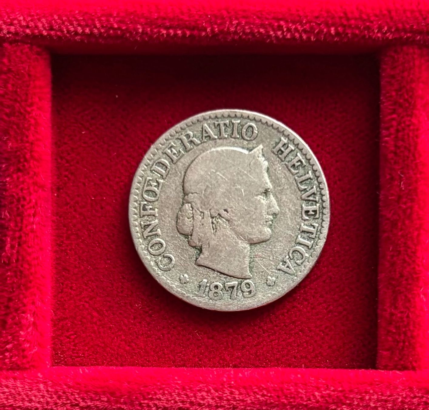 Tutti le monete: Schweiz 10 Rappen 1879  B – Usato da Speicher venduto da CH-Schatzkammer