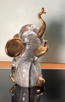 Glas Elefant aus Murano mit Gold Akzenten, Top Zustand!
