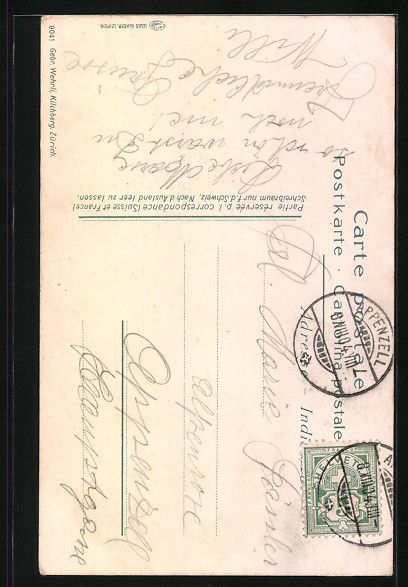 Cartoline postali: Knabe Toni mit Pfeife in schweizer Lande – Usato da Berlin venduto da bartko-reher 1