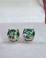 Boucles d'oreille argent avec moissanites 2 ct certifié GRA