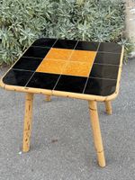Mid-Century Bambus / Fliesen Beistelltisch Couchtisch 
