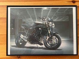 Triumph "Speed Triple" Motorrad Schwarz im Rahmen