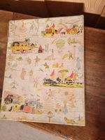 alte bemalte Kartonschachtel/Geschenksbox