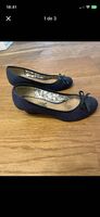 Damen Ballerinas dunkelblau mit Schleife Grösse 41